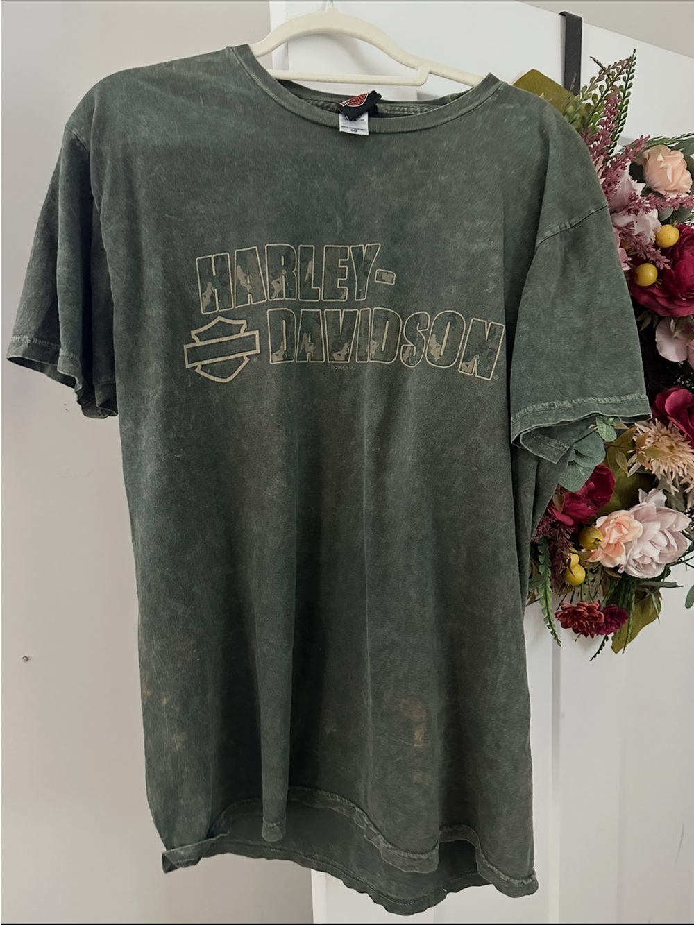Harley-Davidson Faded Olive Green Short Sleeve Tee